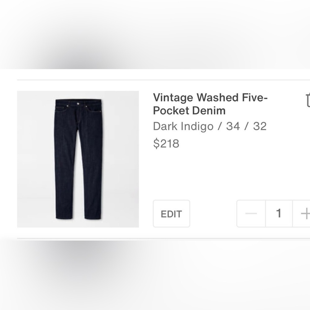 Peter Millar vintage washed five-pocket Dark Indigo Jeans